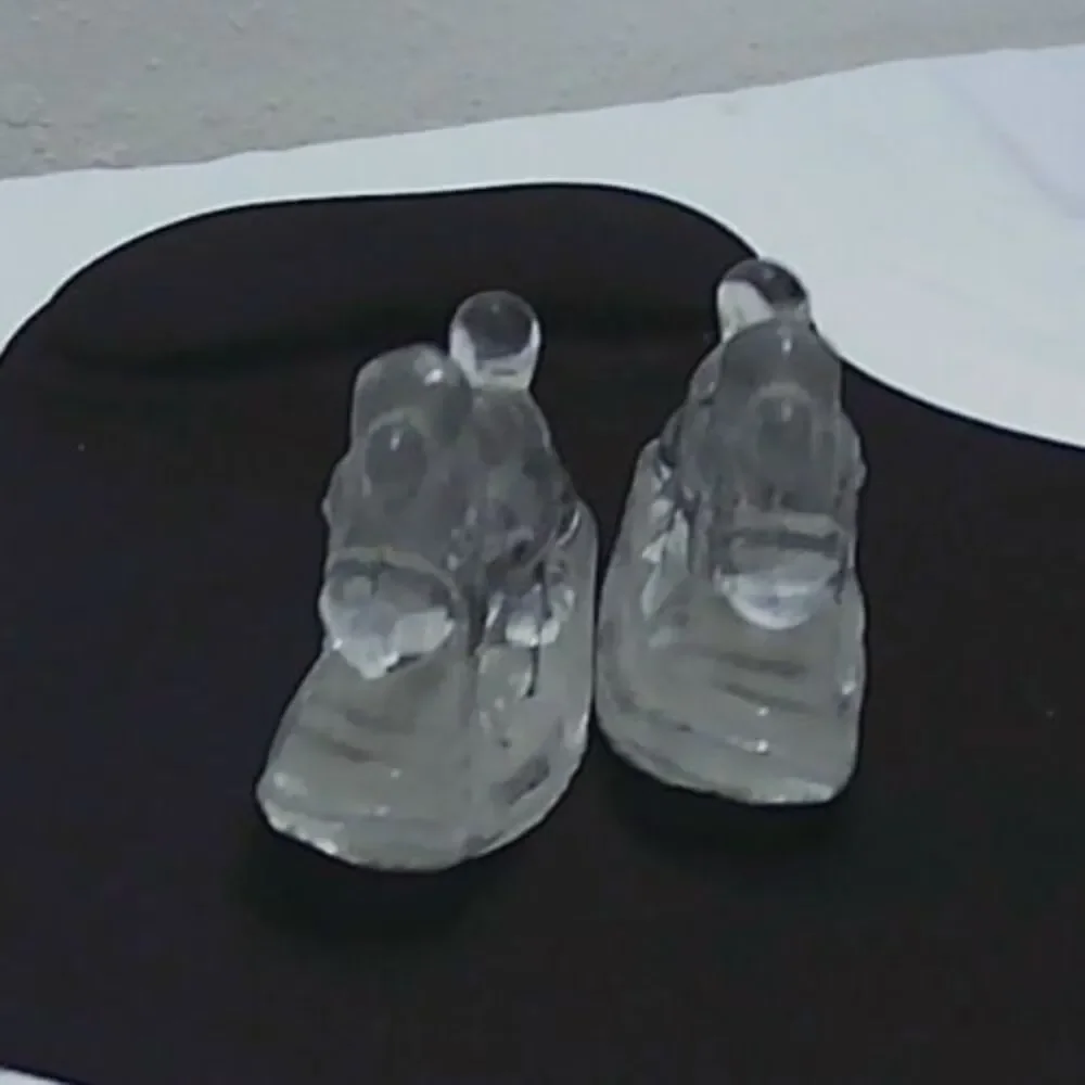 Vintage Glass Rocking Horse Candle Holders Clear Decorative Set Of 2 - 3x1x2